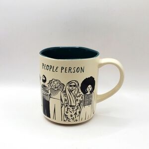 Opal House Stoneware Coffee Mug. People Person With Teal Interior 14 Oz